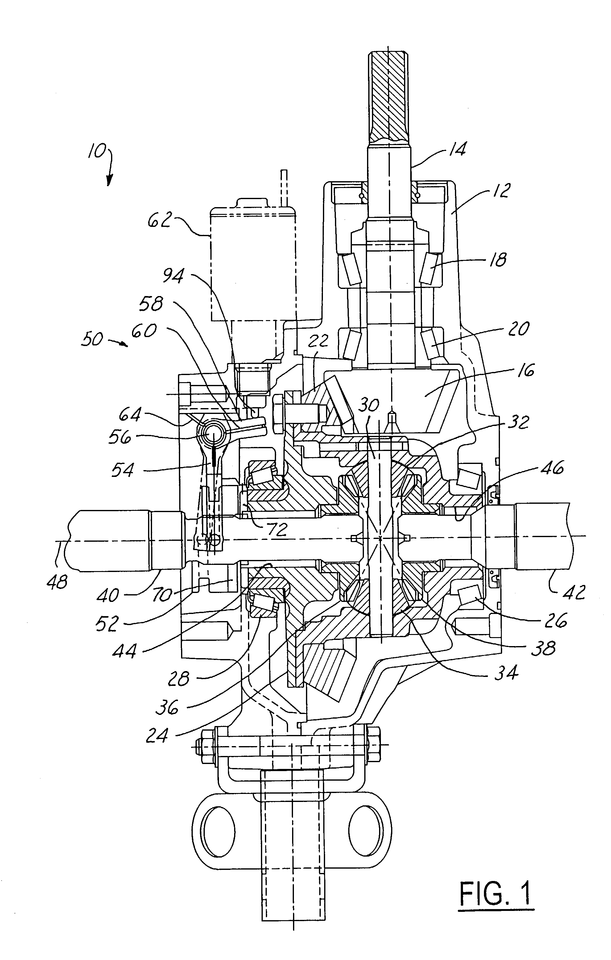 Position compensating differential locking mechanism