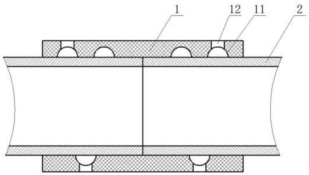 A kind of butt joint construction method of FRP sand pipe