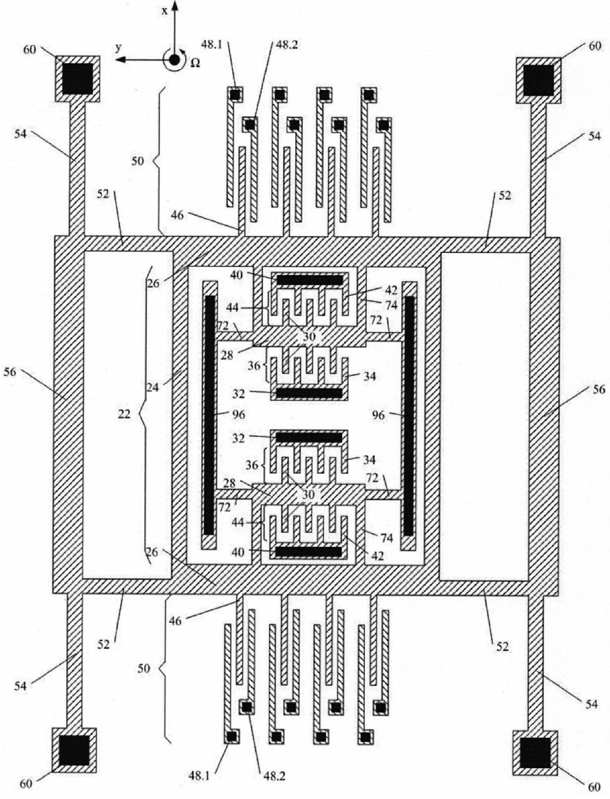 Full-slide damping capacitive micromachined gyroscope