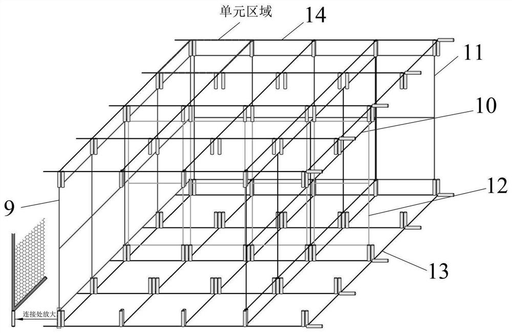 A kind of soft foundation treatment assembled grid grid replacement structure and construction method