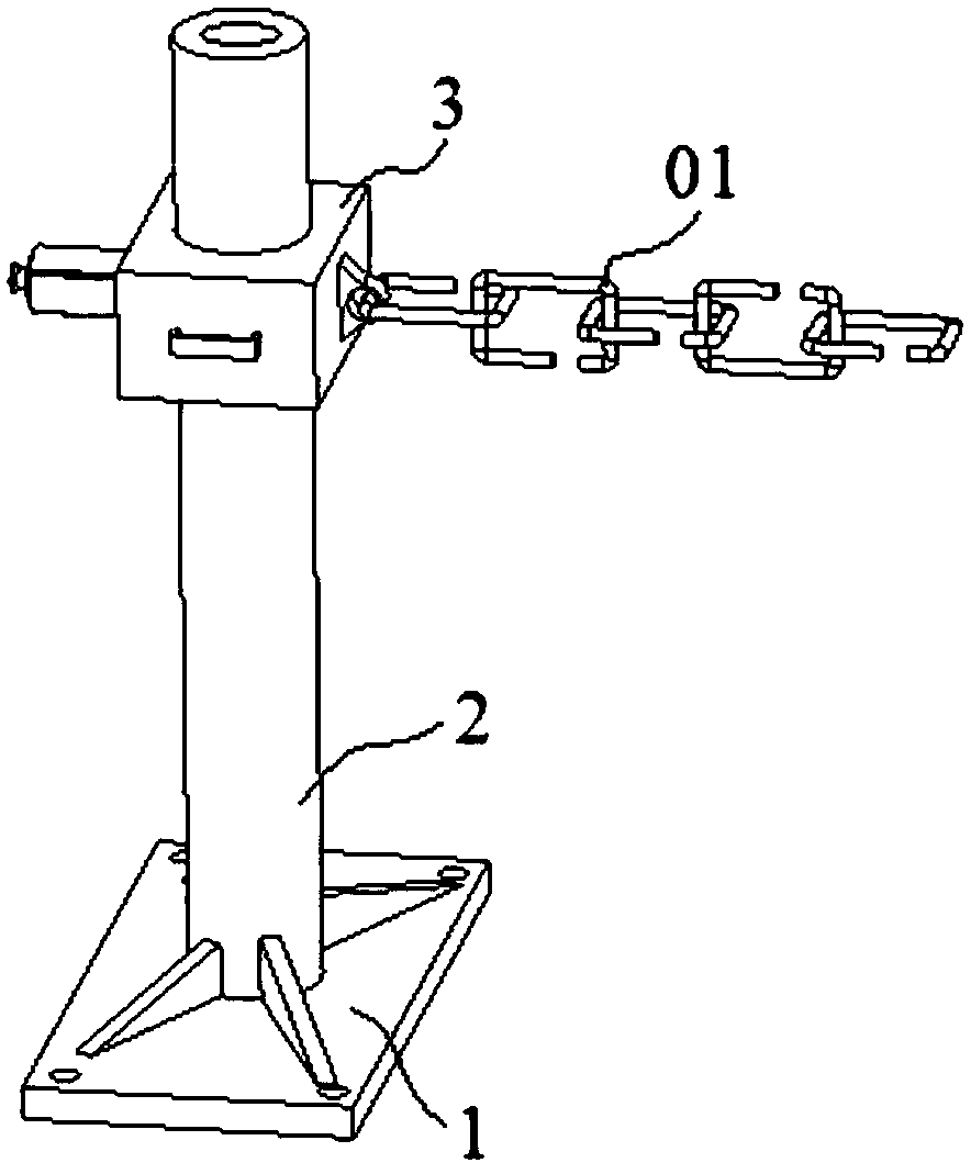 Pillar device for fixing automobiles