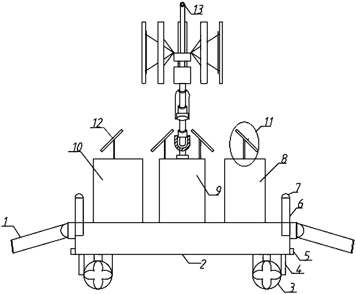 Offshore waste treatment platform with self-sufficient energy