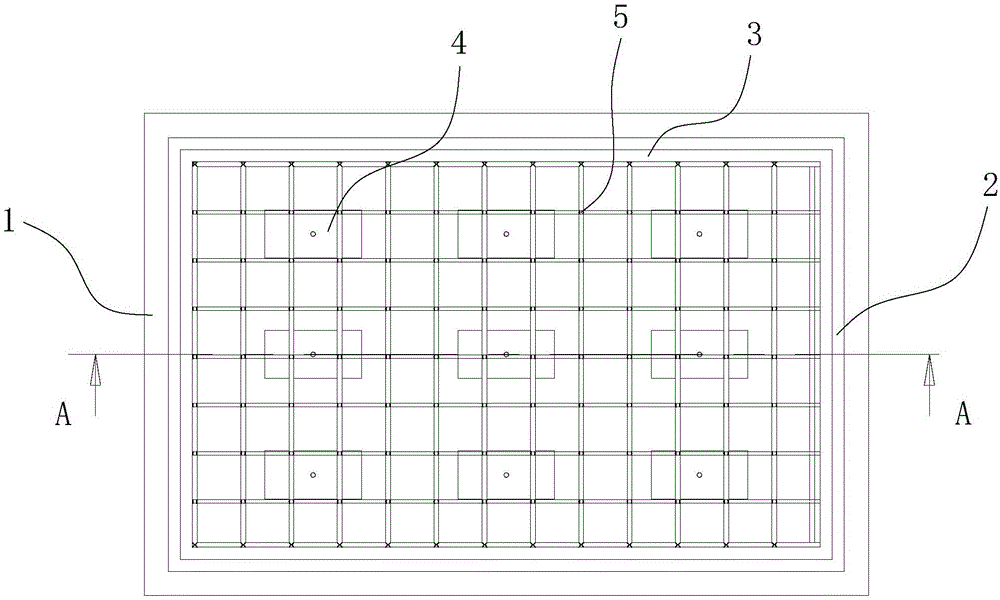 Shock absorption foundation structure of device and construction method of shock absorption foundation structure