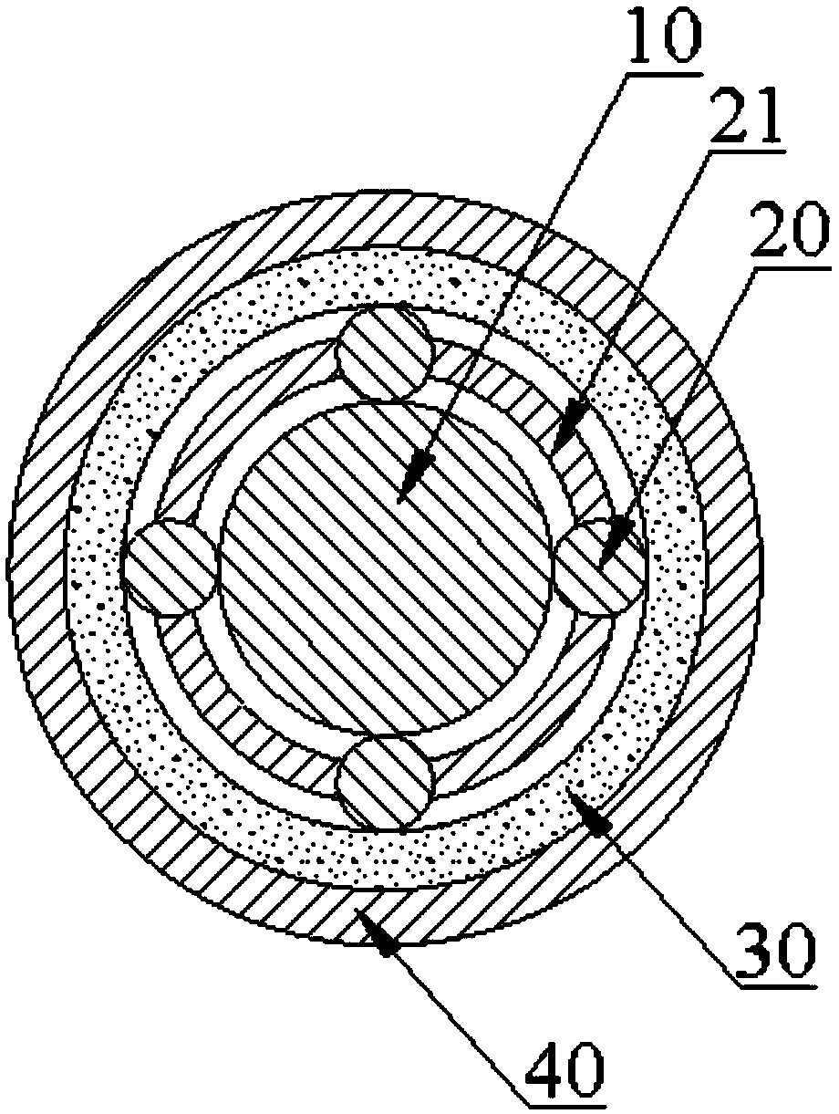 Anti-freezing and anti-fracturing power transmission line and manufacturing method thereof