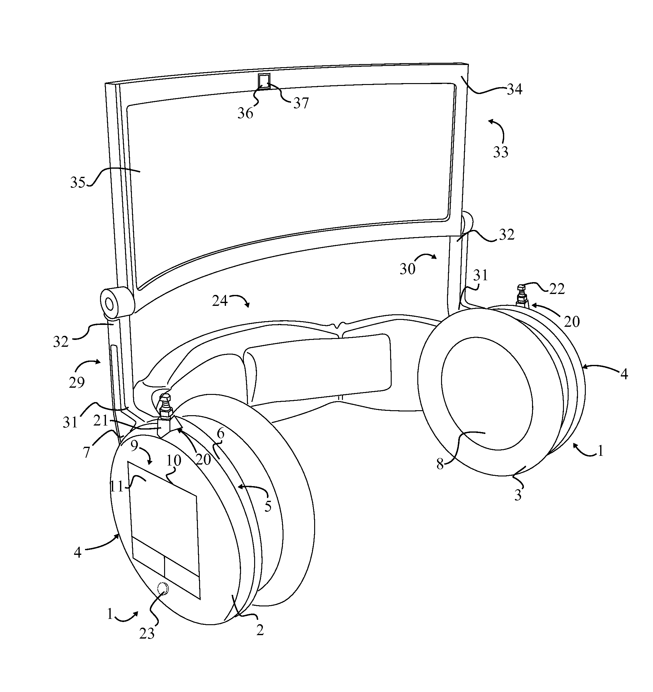 Headset with Adjustable Display and Integrated Computing System