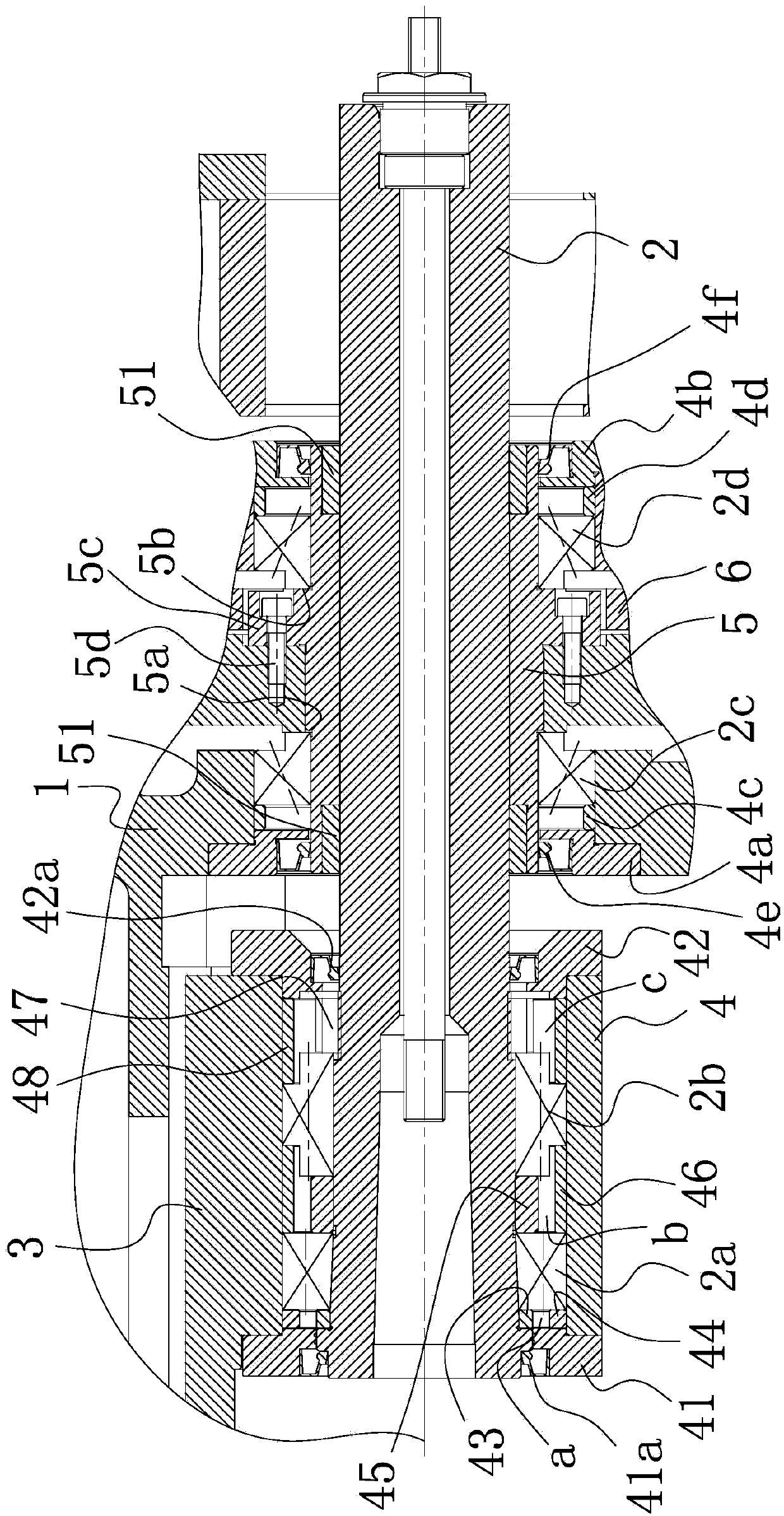 Hobbing cutter main shaft mechanism of CNC gear hobbing machine