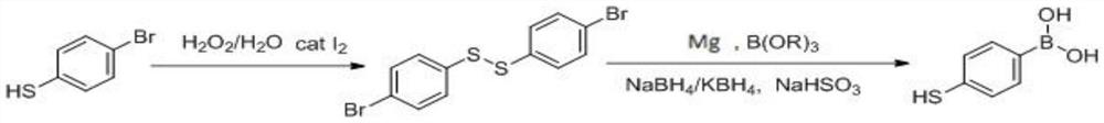 Process method for synthesizing 4-mercaptophenylboronic acid