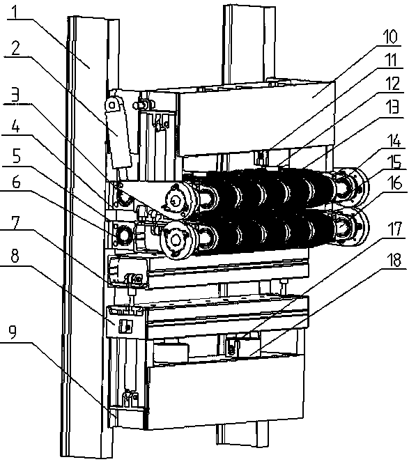 Electrohydraulic control clamping and belt loosening linkage device for maintenance of inclined belt conveyor