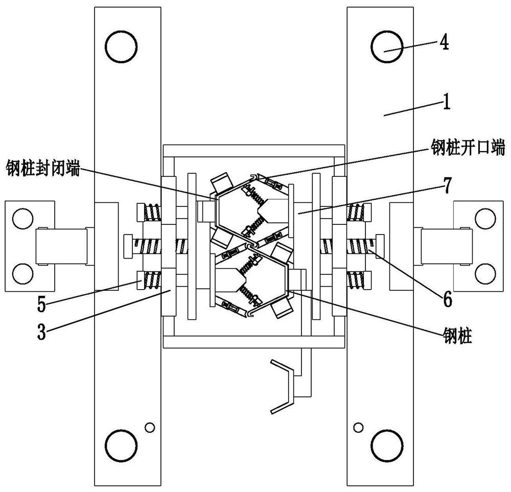 A foundation pit support device and construction method using steel sheet piles