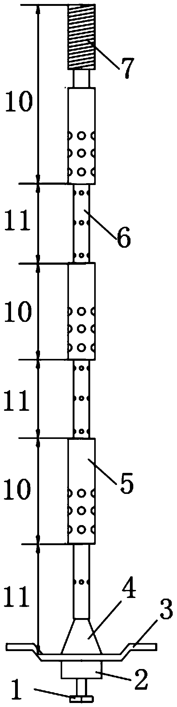 Tension-compression coupled yielding energy-absorbing grouting anchor rod for large deformation of surrounding rock and working method thereof