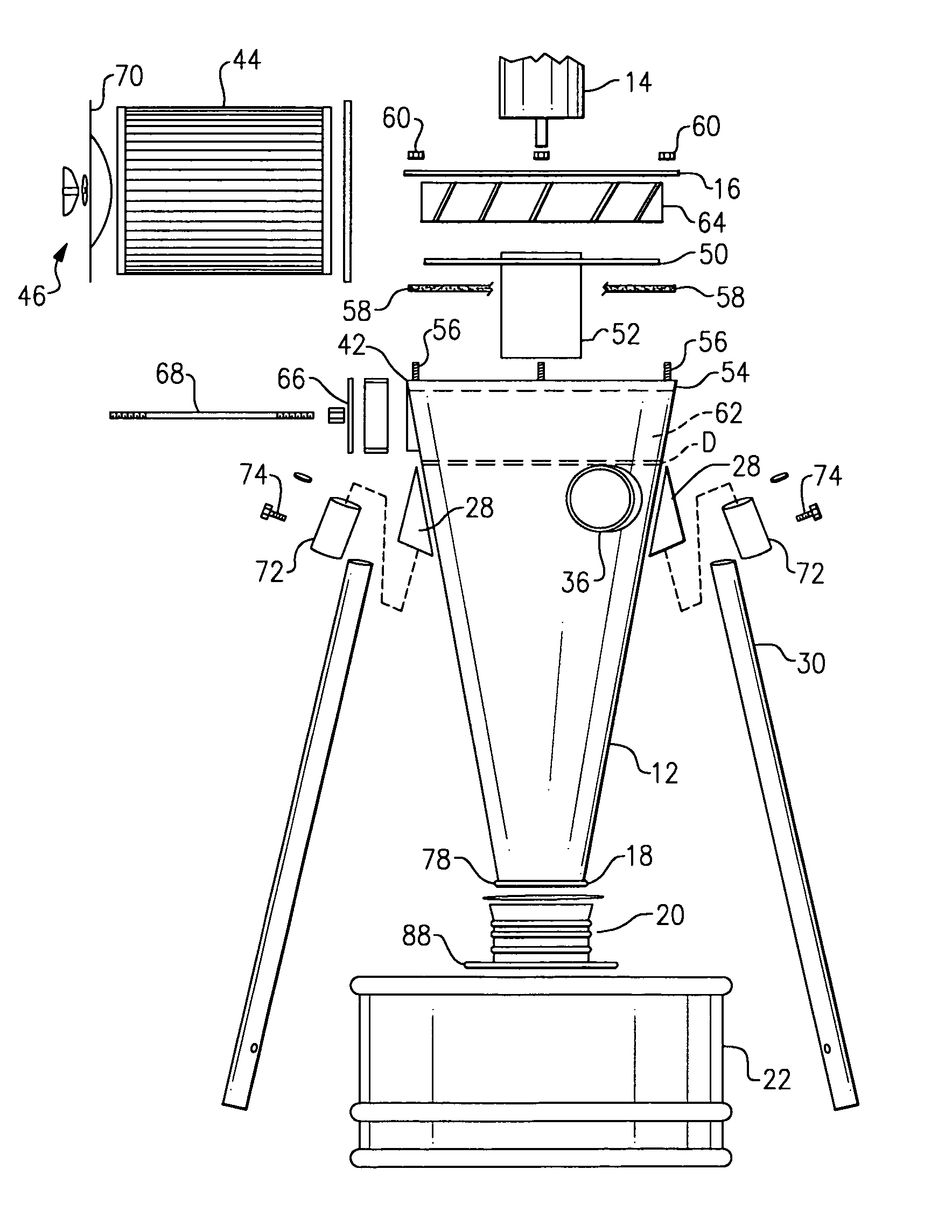 Portable cyclonic dust collector