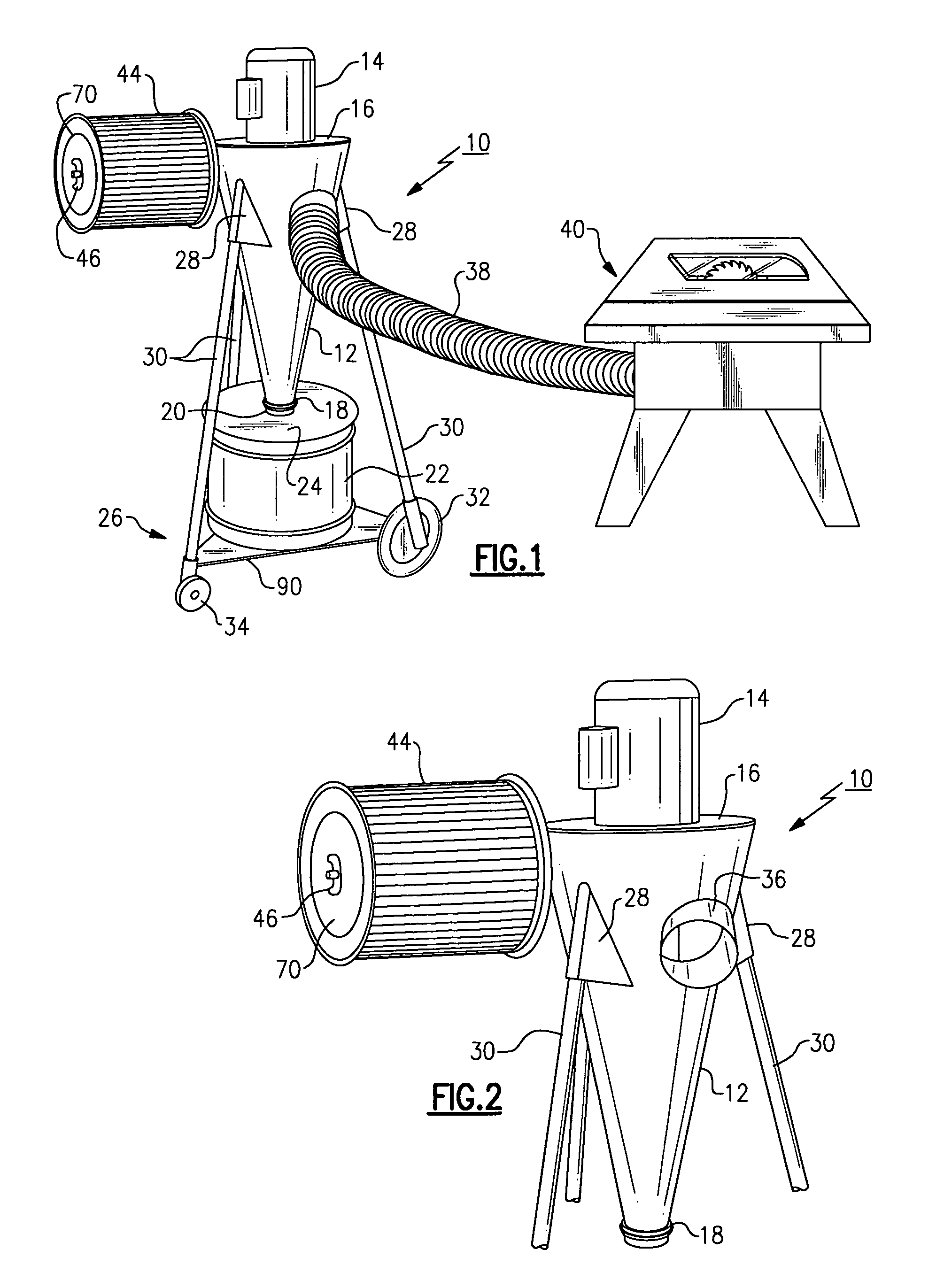 Portable cyclonic dust collector