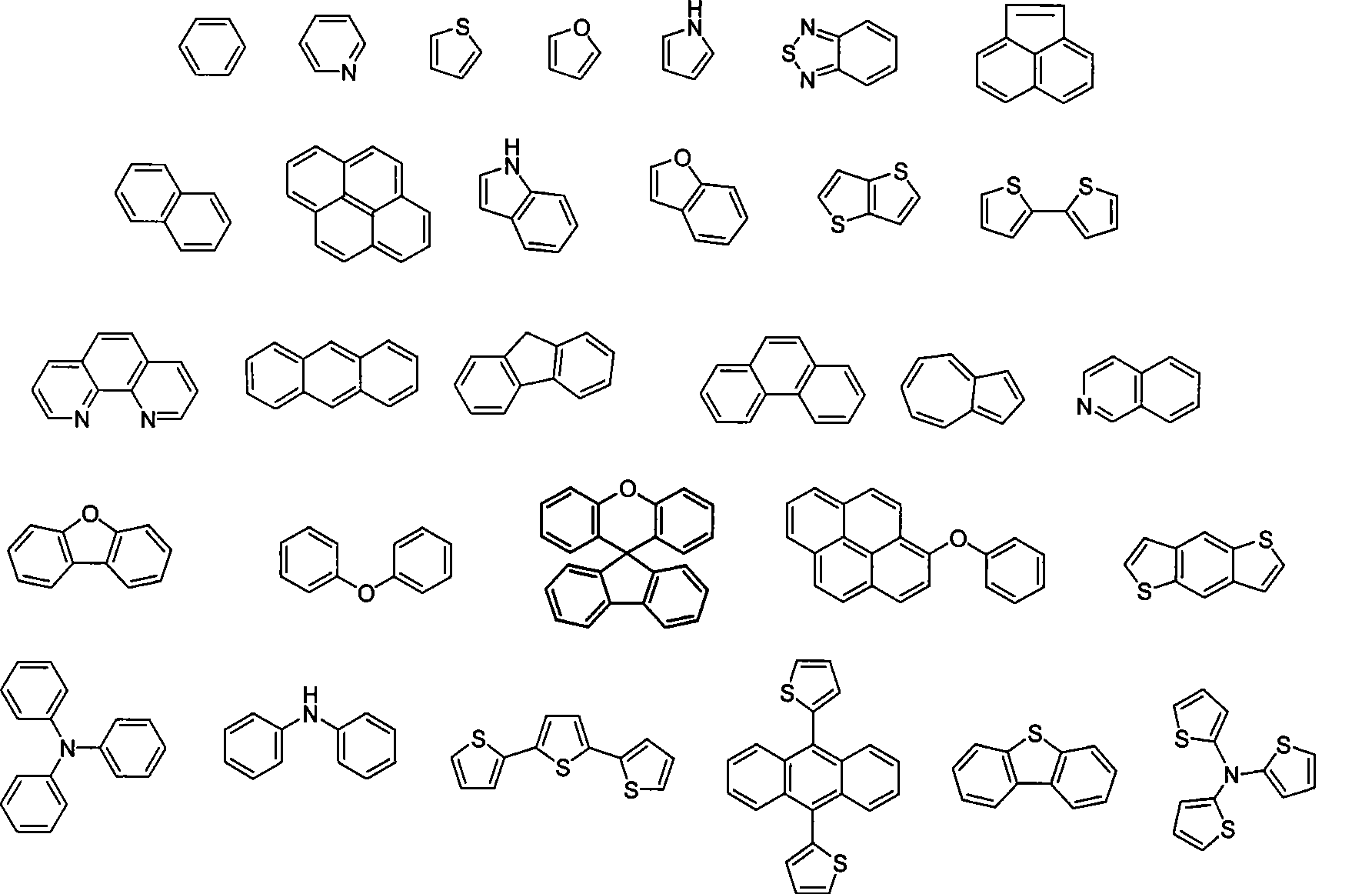 Poly (diaryl fluorene ethylene) material, as well as preparation and use method thereof