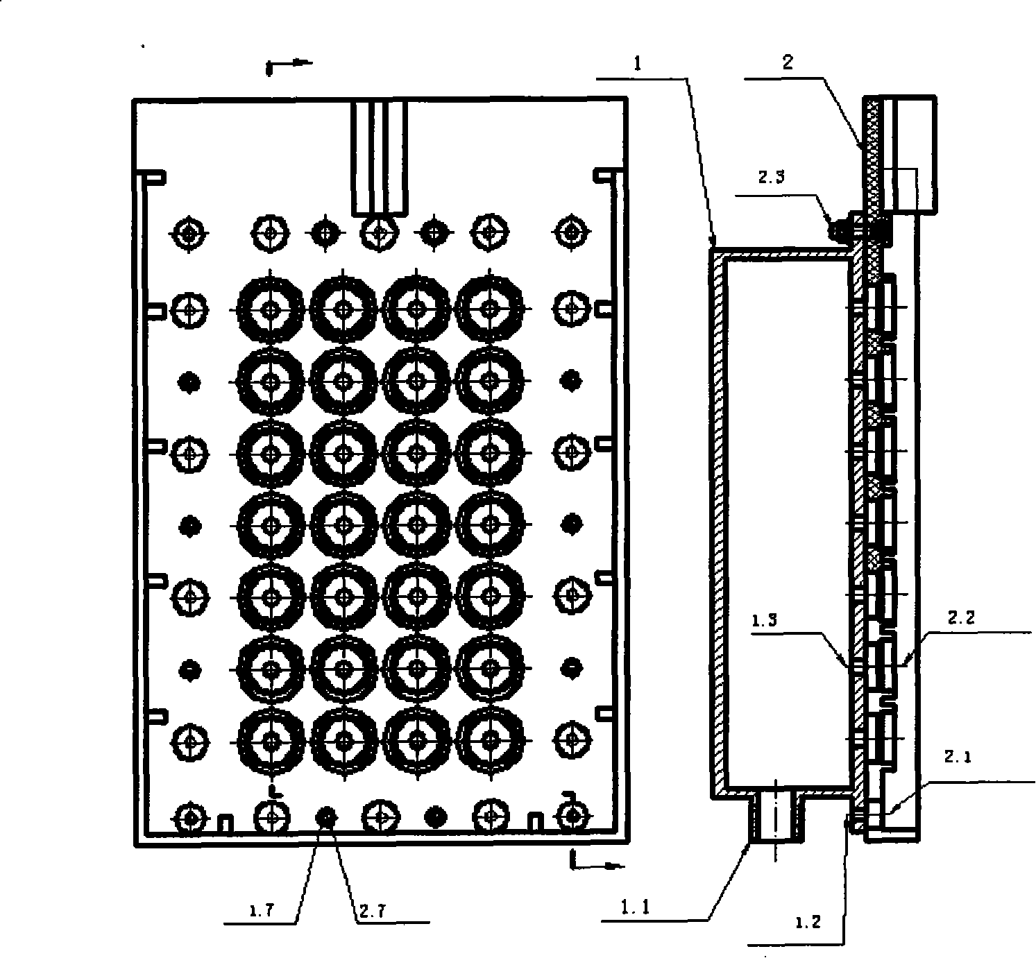 Matrix type dielectric water-cooling resistor locker