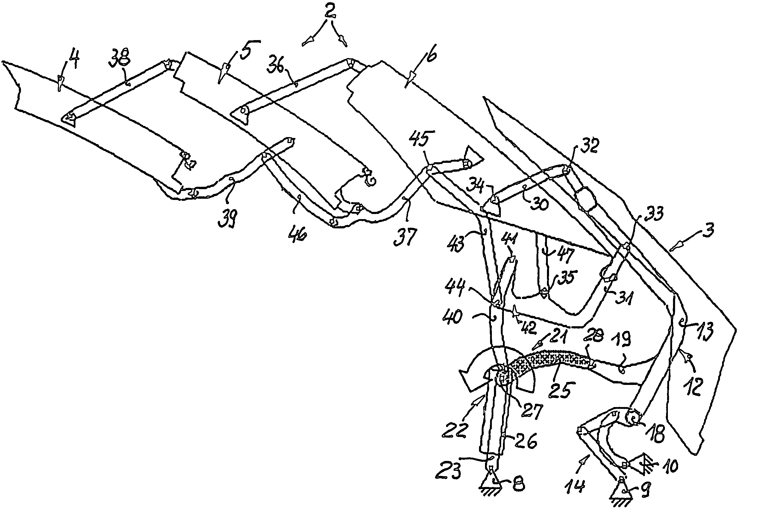 Roof and decklid having a common supporting linkage and actuator