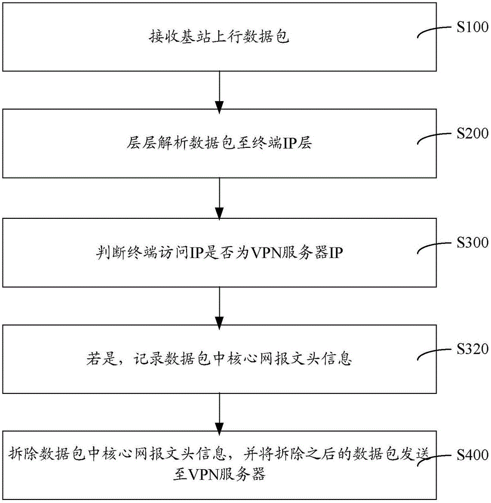 Gateway device shunting method and system in LTE-VPN evolution system