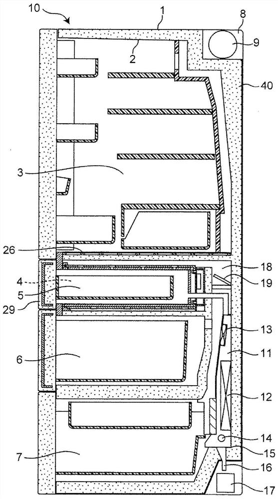 Heating device and refrigerator equipped with heating device