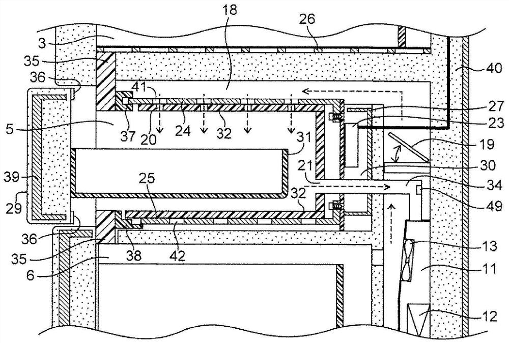 Heating device and refrigerator equipped with heating device