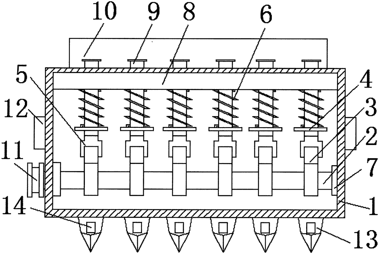 An intermediate transmission device for agricultural machinery