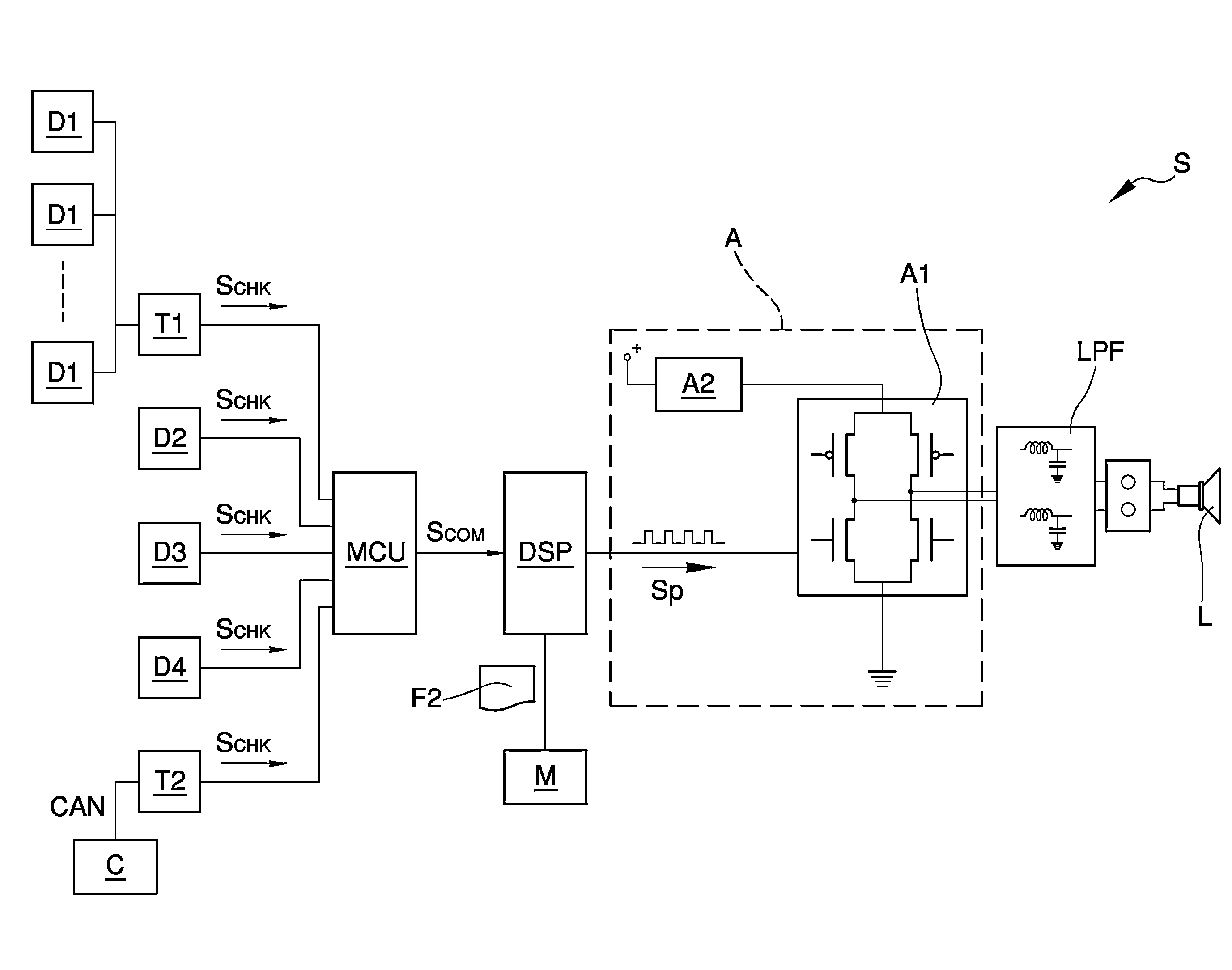 Acoustic signaling system for electric, hybrid vehicles or the like