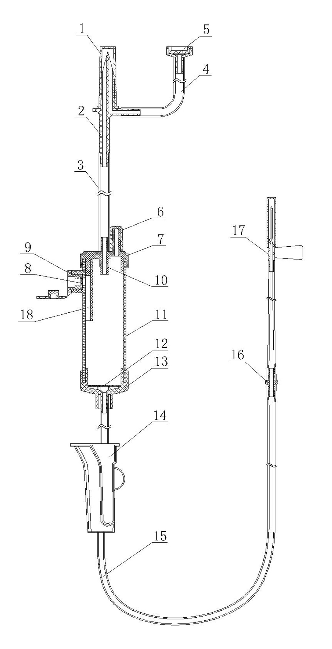 Intravenous infusion set capable of exhausting air automatically