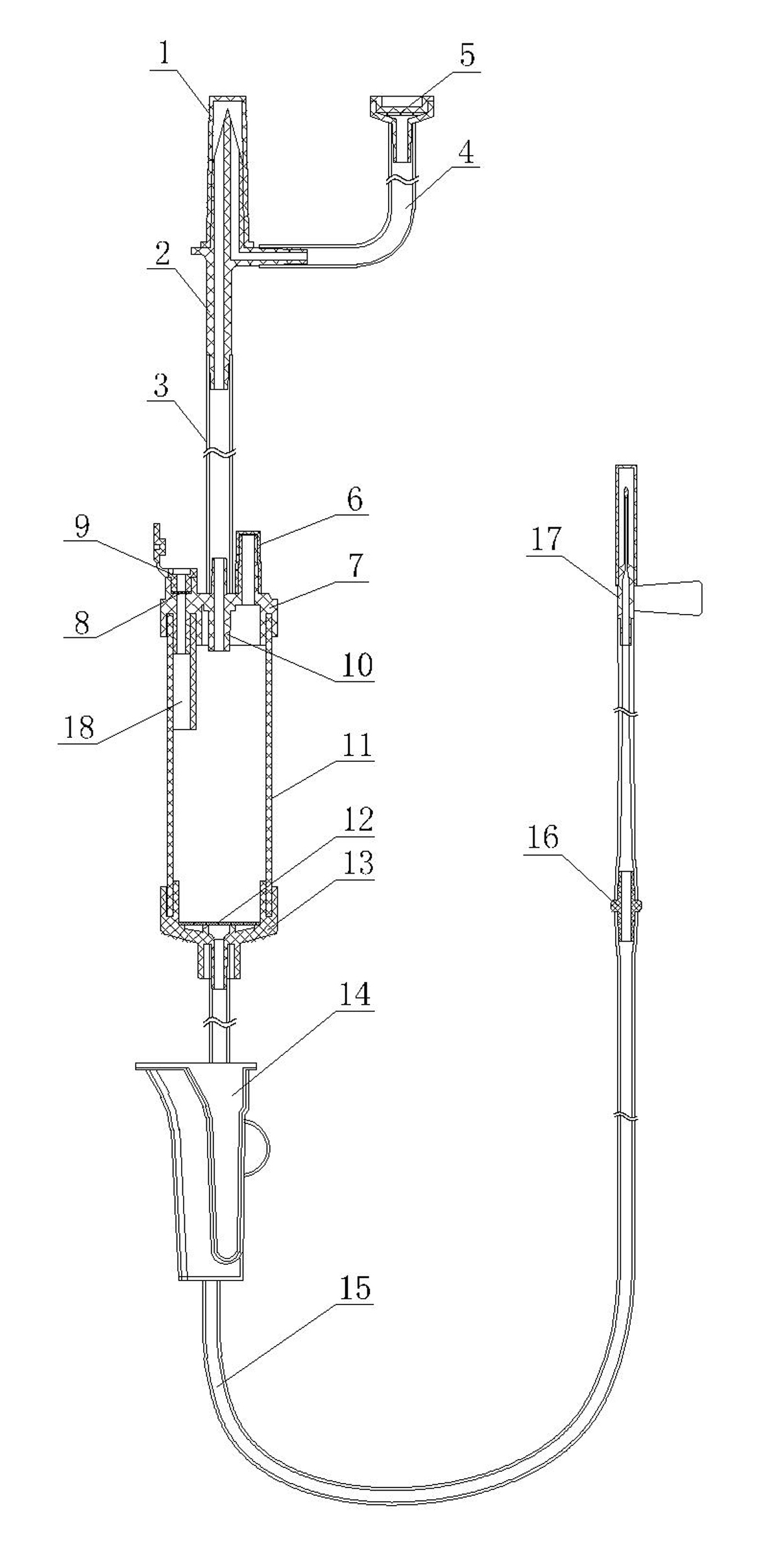 Intravenous infusion set capable of exhausting air automatically