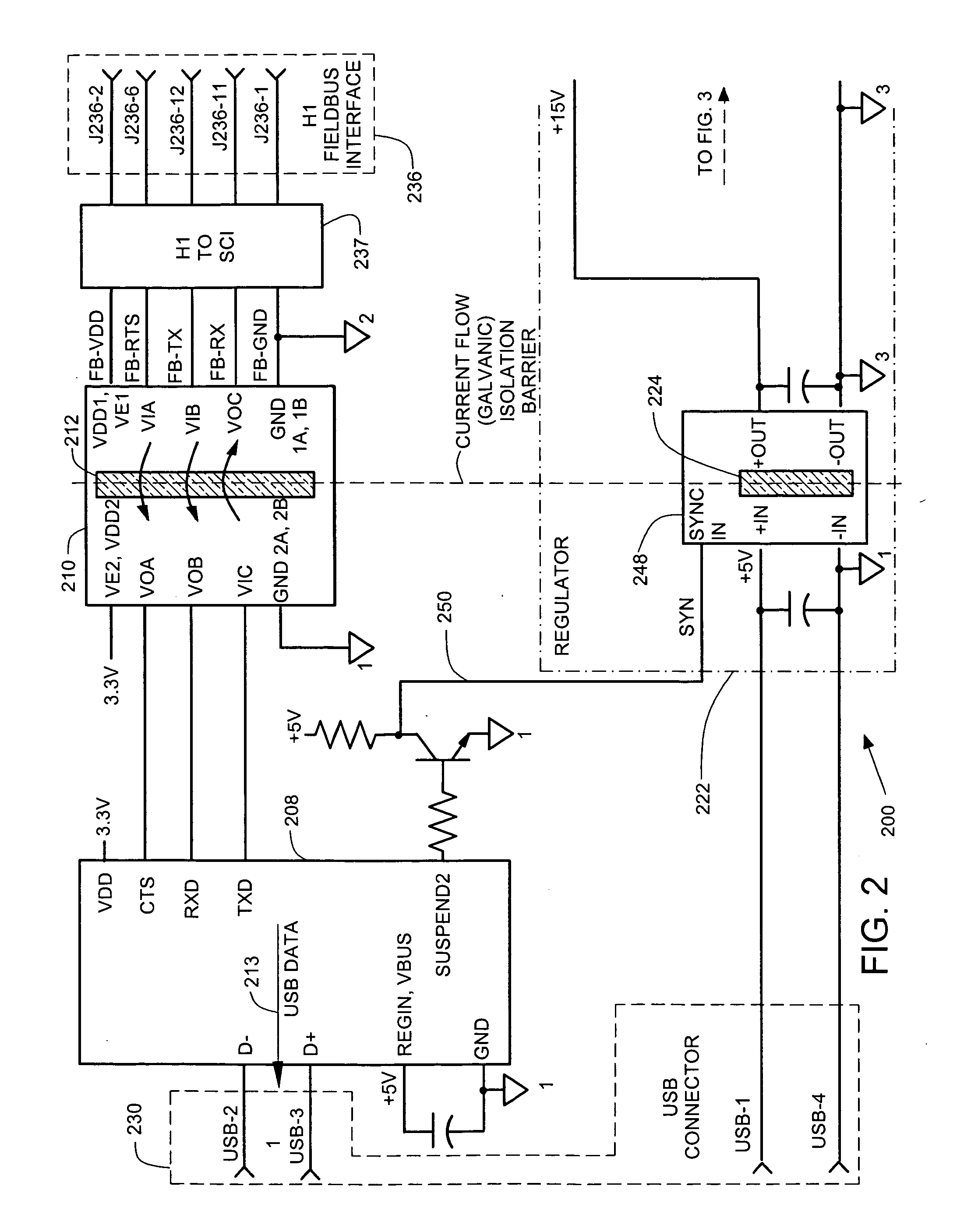 Isolating system that couples fieldbus data to a network