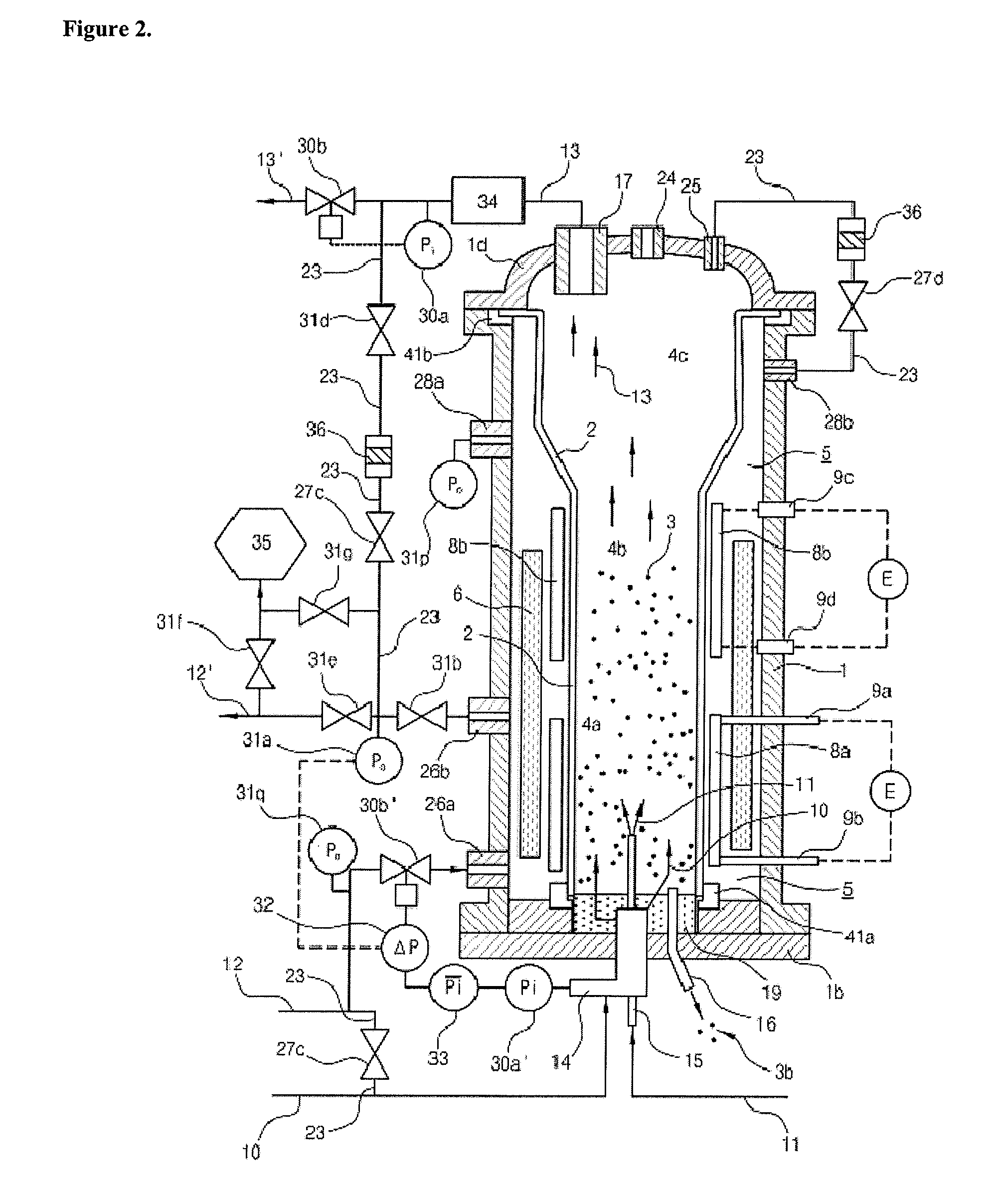 High-pressure fluidized bed reactor for preparing granular polycrystalline silicon