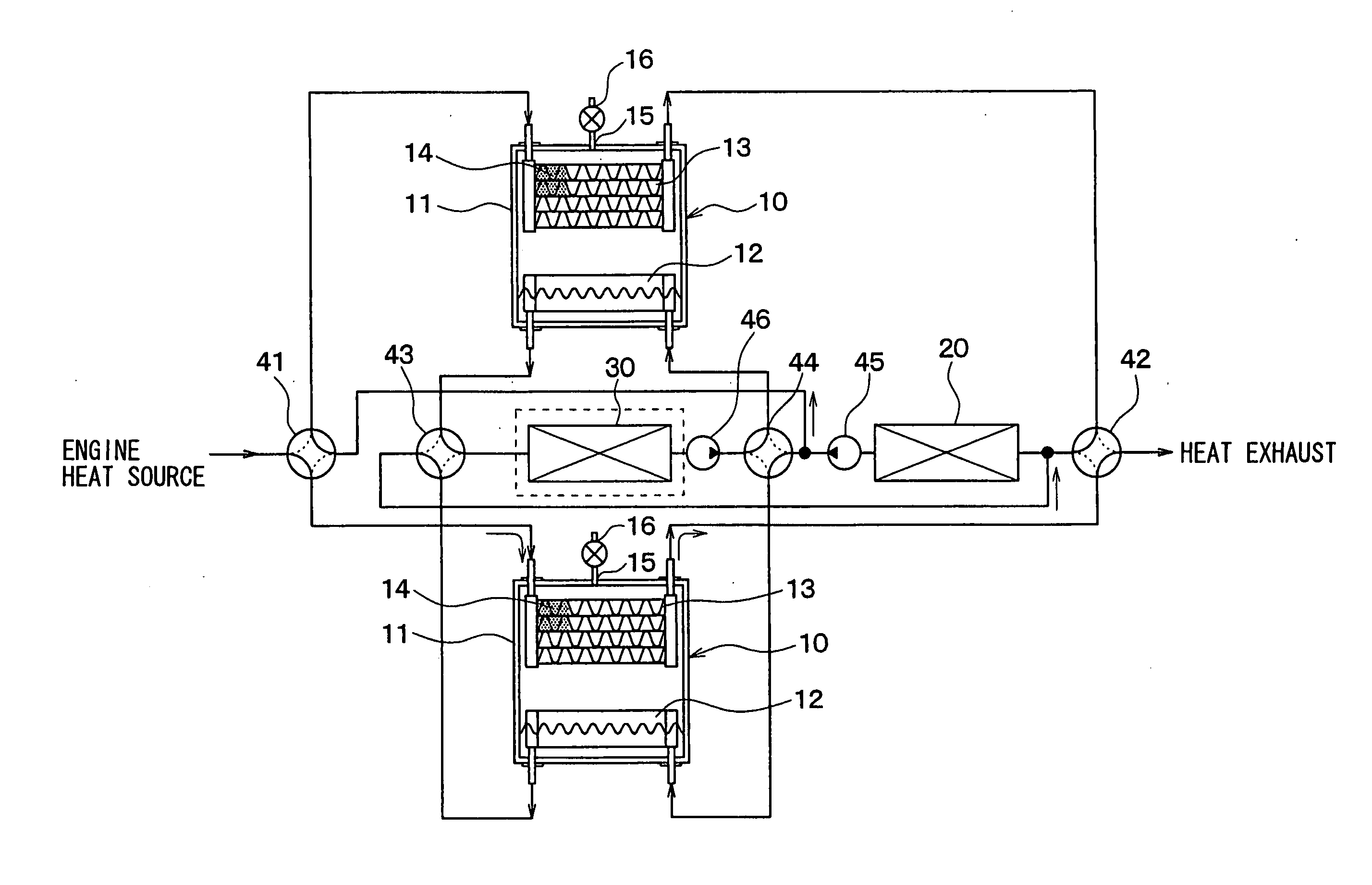 Heat exchange having adsorbing core for use in refrigerating system