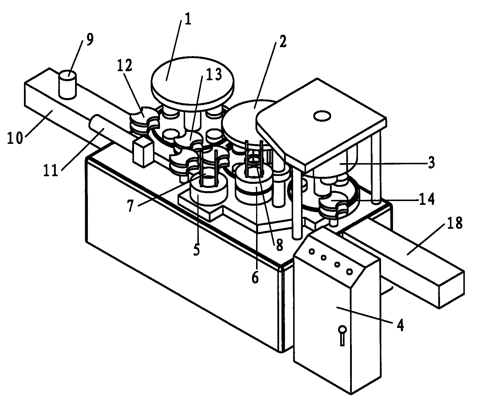 Three-station combinational machine