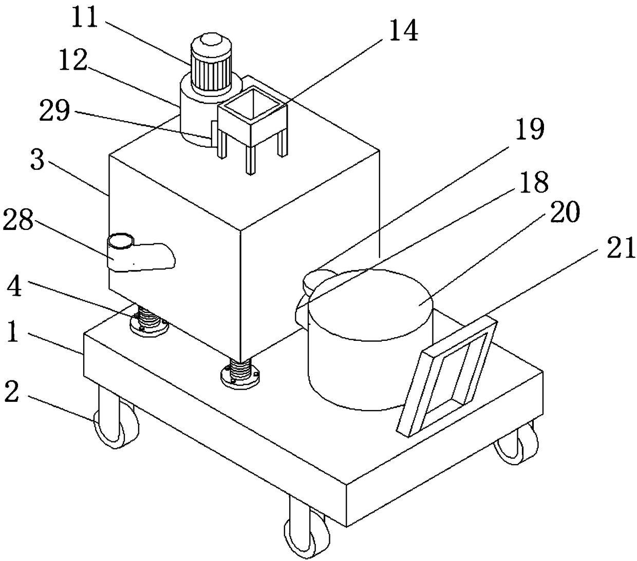 Spraying, grinding and mixing integrated device for decoration engineering