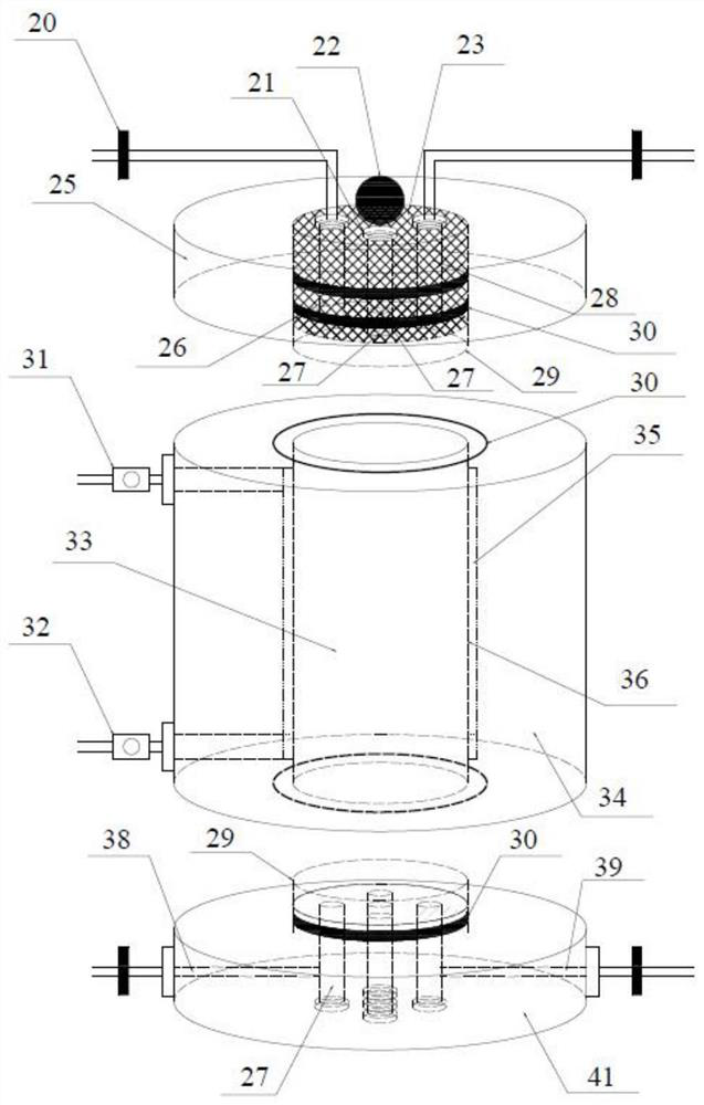 Temperature-stress integrated control flexible wall penetration test method under dry-wet cycle