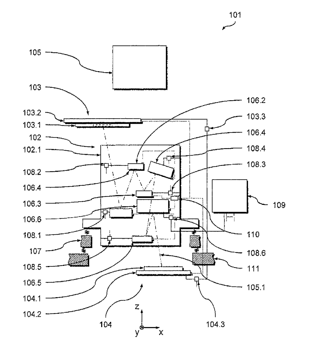 Optical imaging arrangement with multiple metrology support units