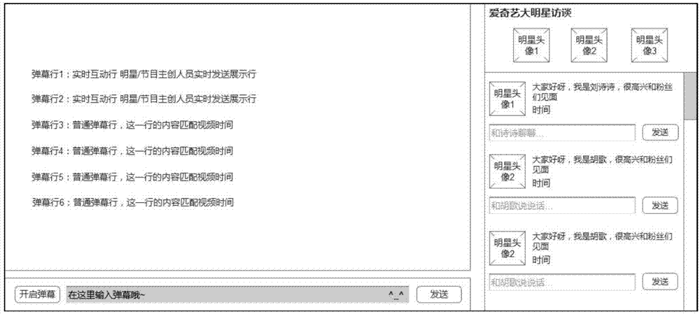 Barrage displaying method and device