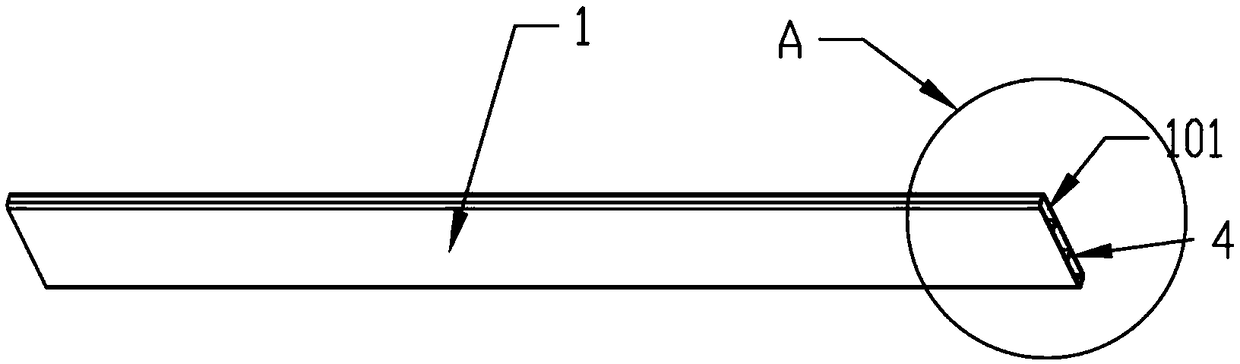 Filler strip for sectional material and production process thereof