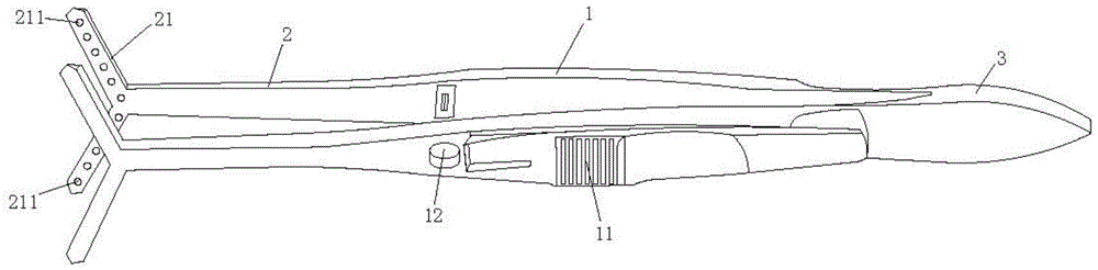 A double-curved splint forceps for external eye surgery