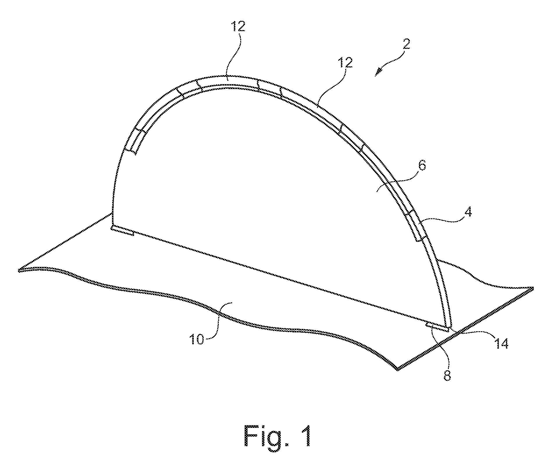 Assembly for separating a space into multiple areas