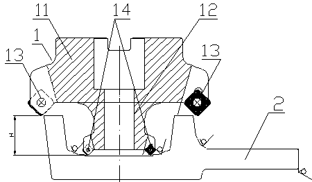 Tool capable of simultaneously machining magnetic pole face and detection face of medium- and low-speed magnetic levitation F rail