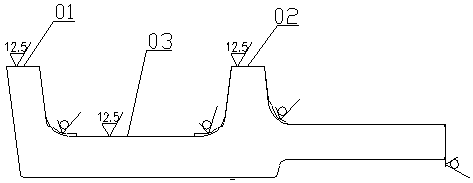 Tool capable of simultaneously machining magnetic pole face and detection face of medium- and low-speed magnetic levitation F rail