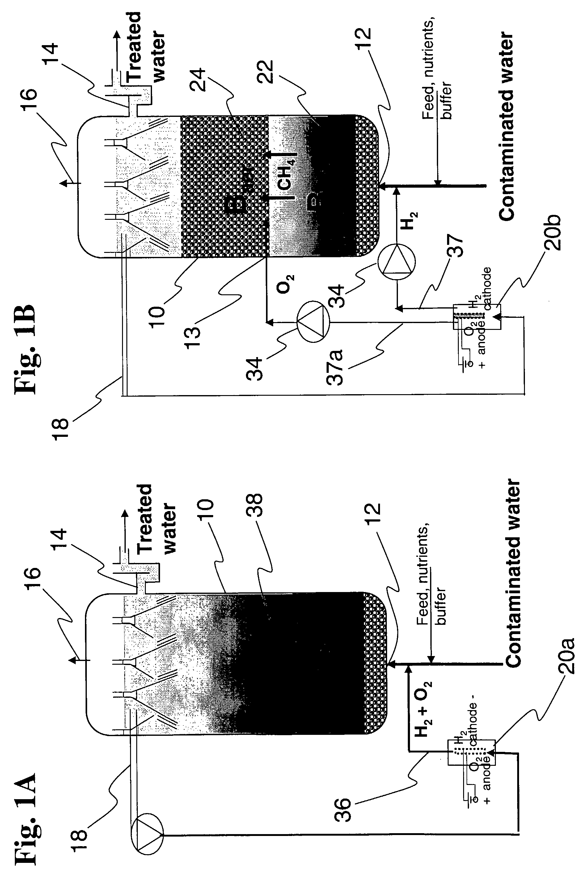 Bioelectrolytical methanogenic/methanotrophic coupling for bioremediation of ground water