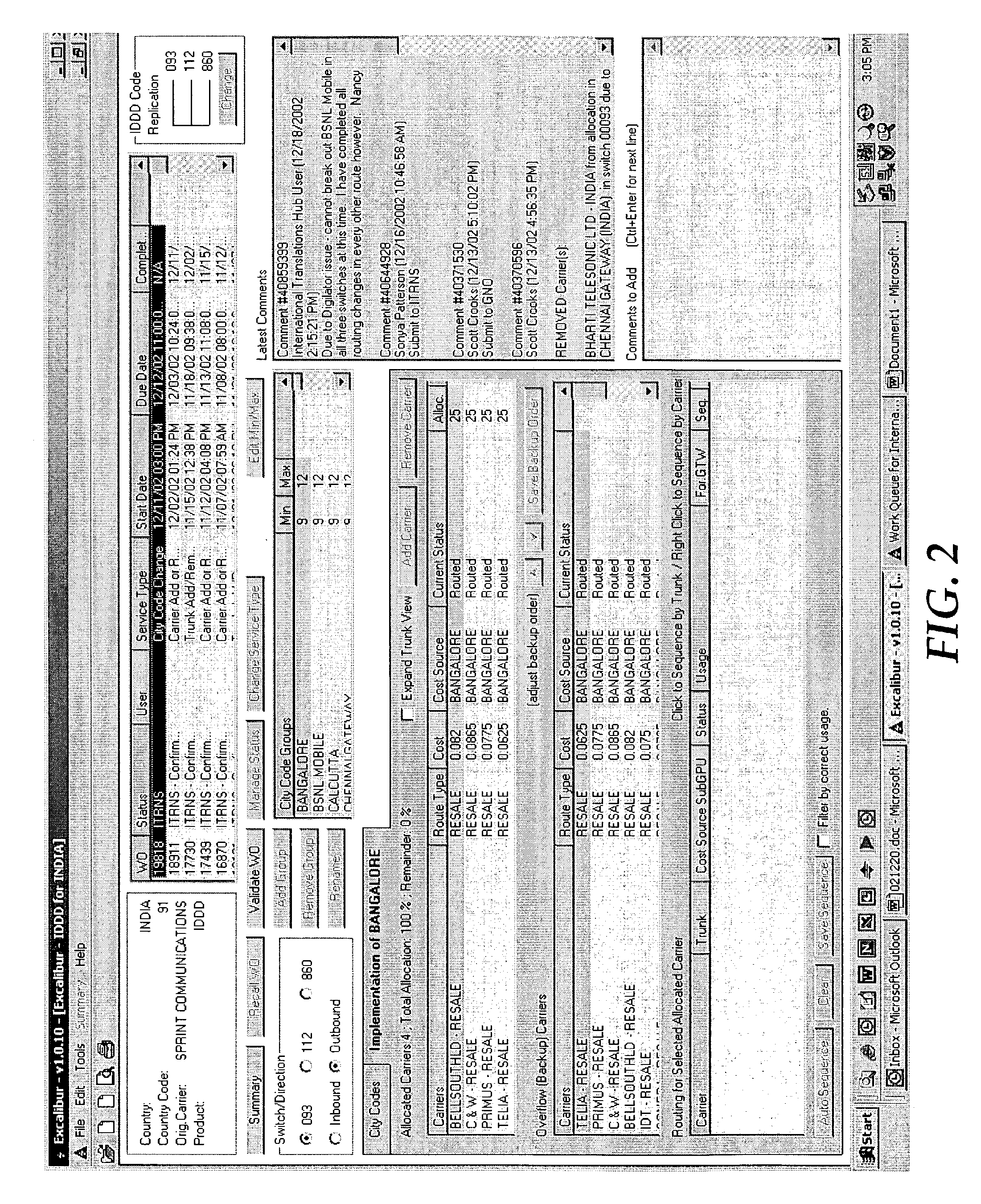 Method and system for determining a least cost path for routing international communications traffic