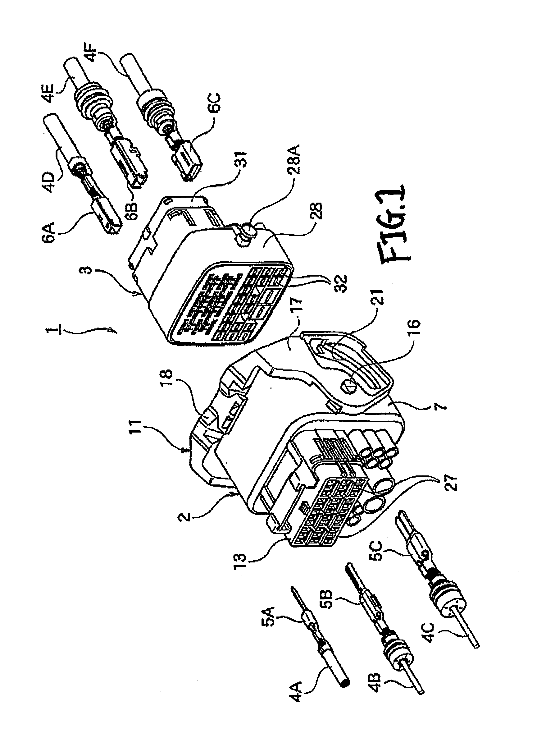 Waterproof connector and method of inserting terminals in waterproof connector