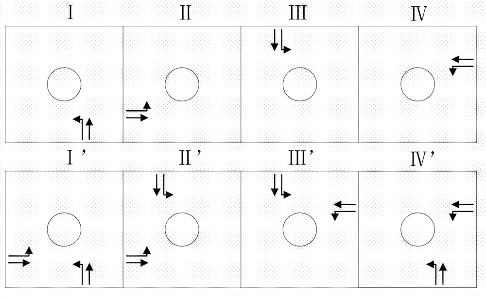 Four-road annular intersection design method based on single entrance release