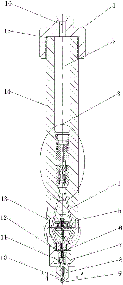 Electric control oil injector with dual-channel oil supply