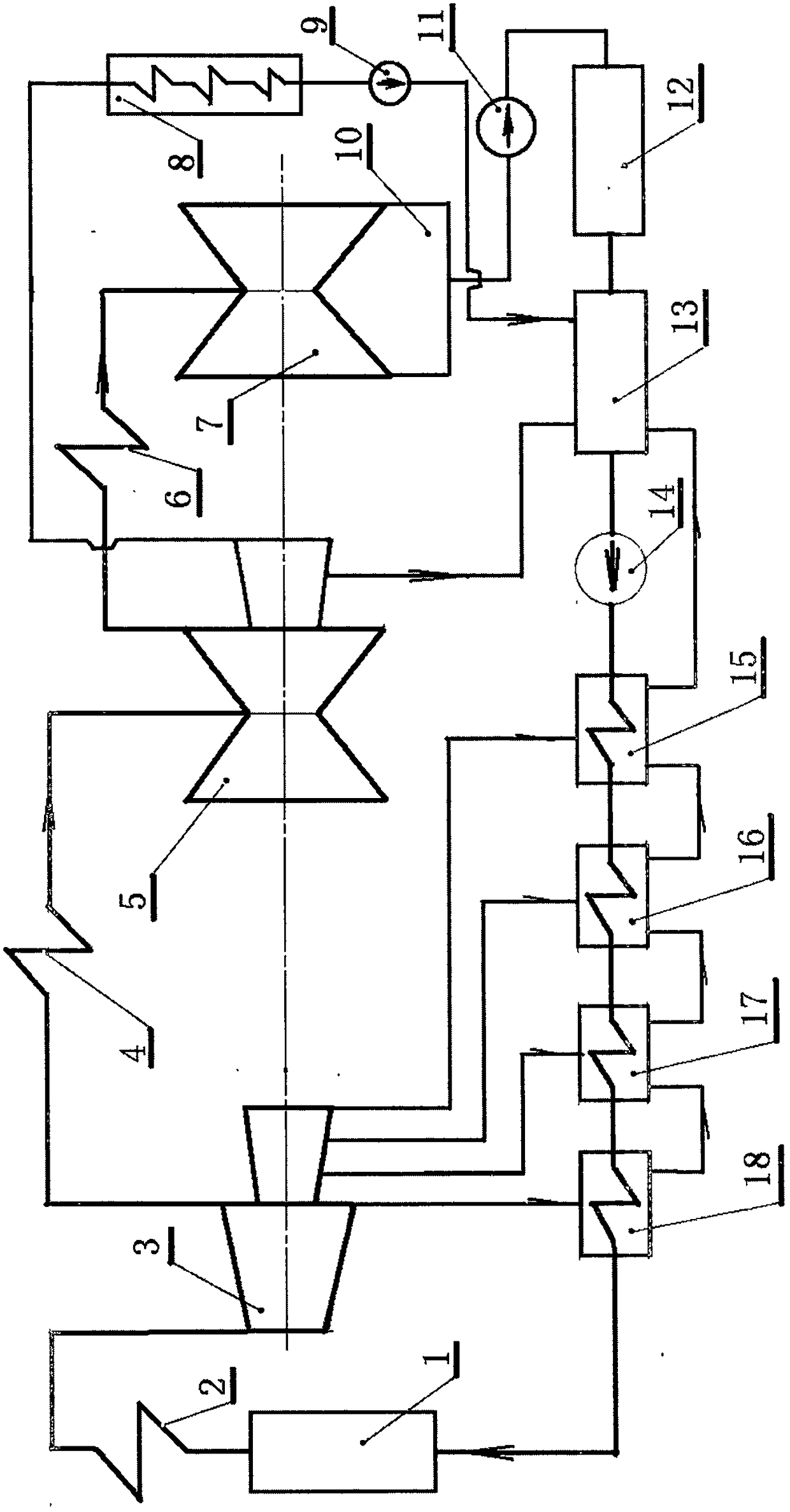 Secondary reheating unit with ultrahigh pressure cylinder and high-intermediate pressure cylinder both provided with additional heat regeneration stages