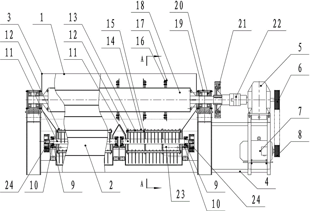 Straw cutting, crushing and rubbing machine