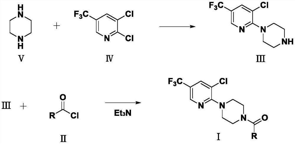 A kind of fluorine-containing pyridine piperazine amide compound and its application