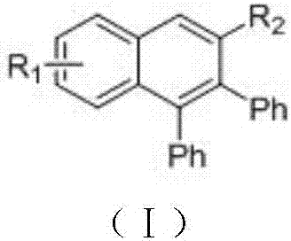 Method for preparing polyaromatic substituted naphthalene derivative by catalyzing cyclization reaction of aromatic ketone and diphenyl acetylene by ruthenium and application