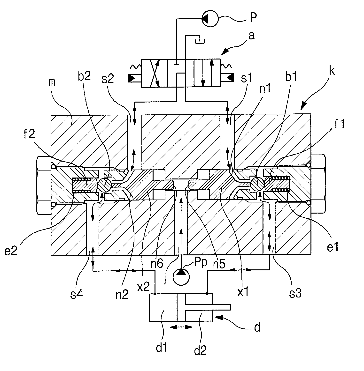 Double check valve having floating function