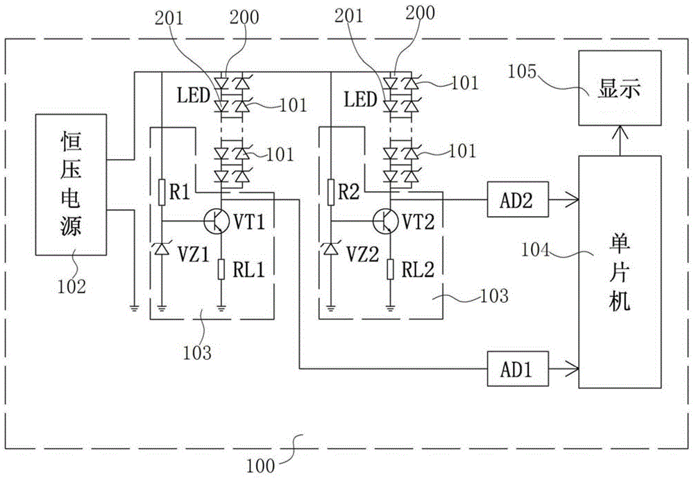 A light-emitting diode failure detection circuit and detection method